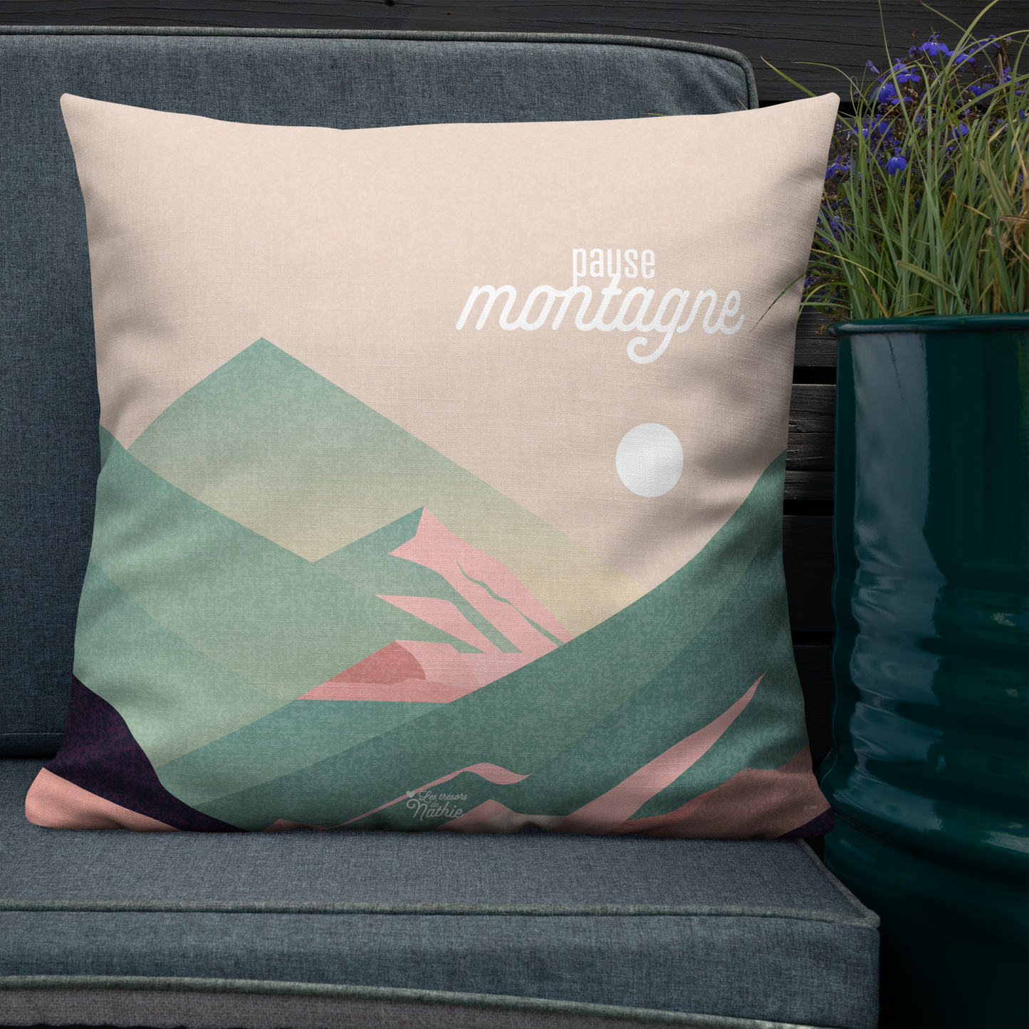 "Pause montagne" - Coussin 56x56 cm