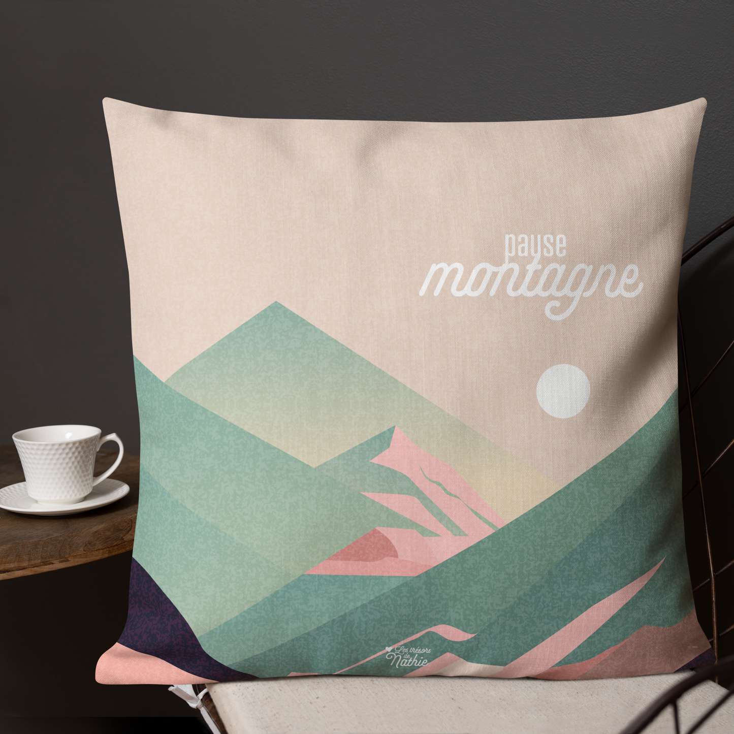 "Pause montagne" - Coussin 56x56 cm