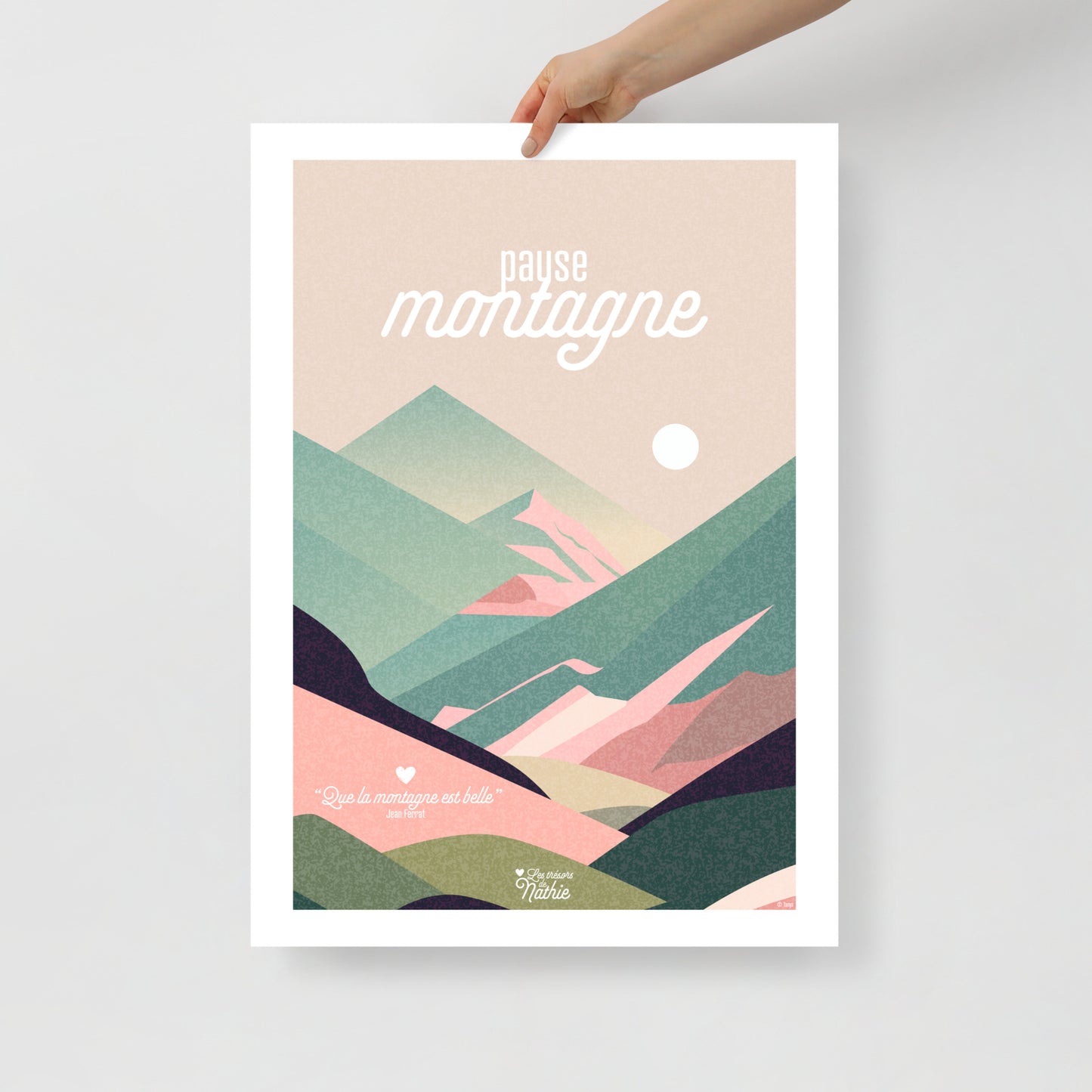 "Pause montagne" - Affiche 50x70 cm avec bords blancs