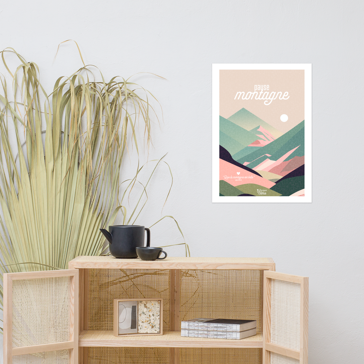 "Pause montagne" - Affiche 50x70 cm avec bords blancs