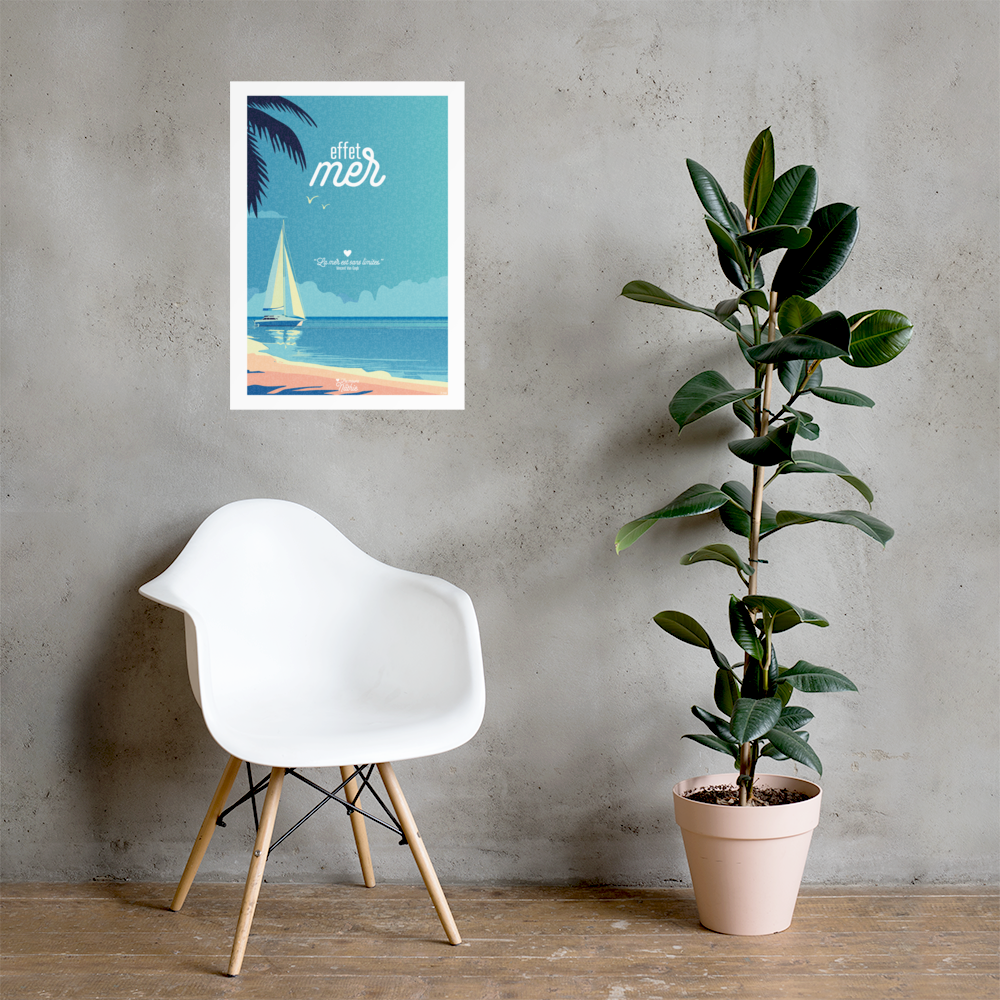 "Effet mer" - Affiche 50x70 cm avec bords blancs