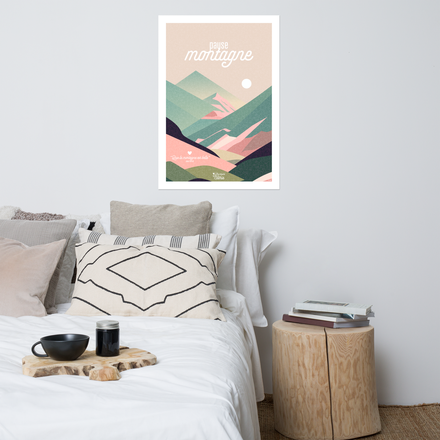 "Pause montagne" - Affiche 70x100 cm avec bords blancs
