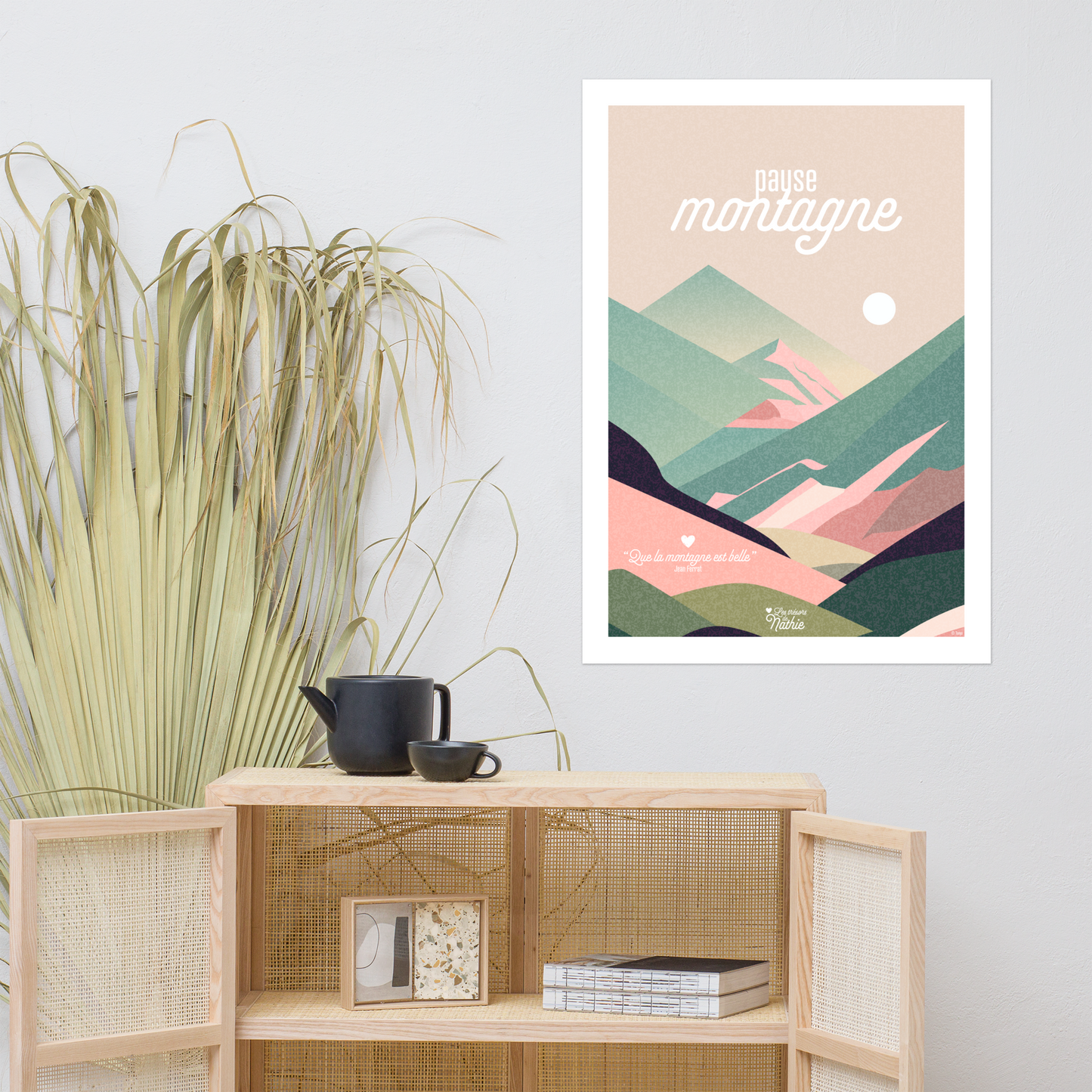 "Pause montagne" - Affiche 70x100 cm avec bords blancs