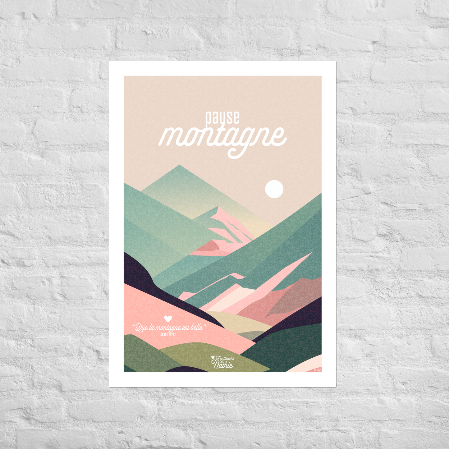 "Pause montagne" - Affiche 70x100 cm avec bords blancs